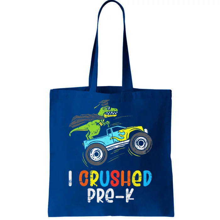 I Crushed PreK TRex Monster Truck Graduation Cap Tote Bag