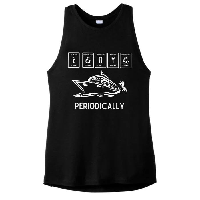 I Cruise Periodically Periodic Funny Cruising Trip Ship Boat Ladies Tri-Blend Wicking Tank