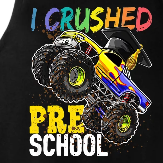 I Crushed Preschool Monster Truck Graduation Ladies Tri-Blend Wicking Tank