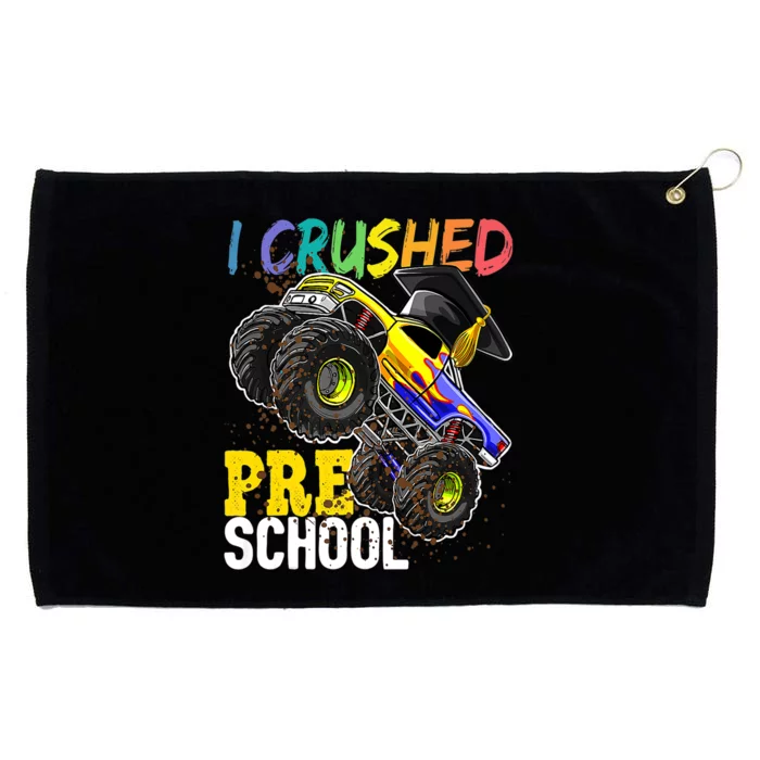 I Crushed Preschool Monster Truck Graduation Grommeted Golf Towel