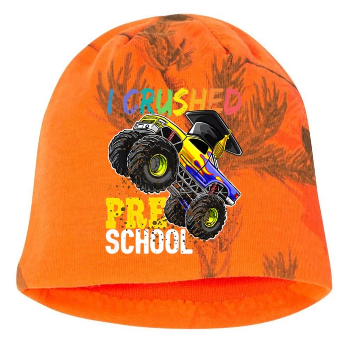 I Crushed Preschool Monster Truck Graduation Kati - Camo Knit Beanie