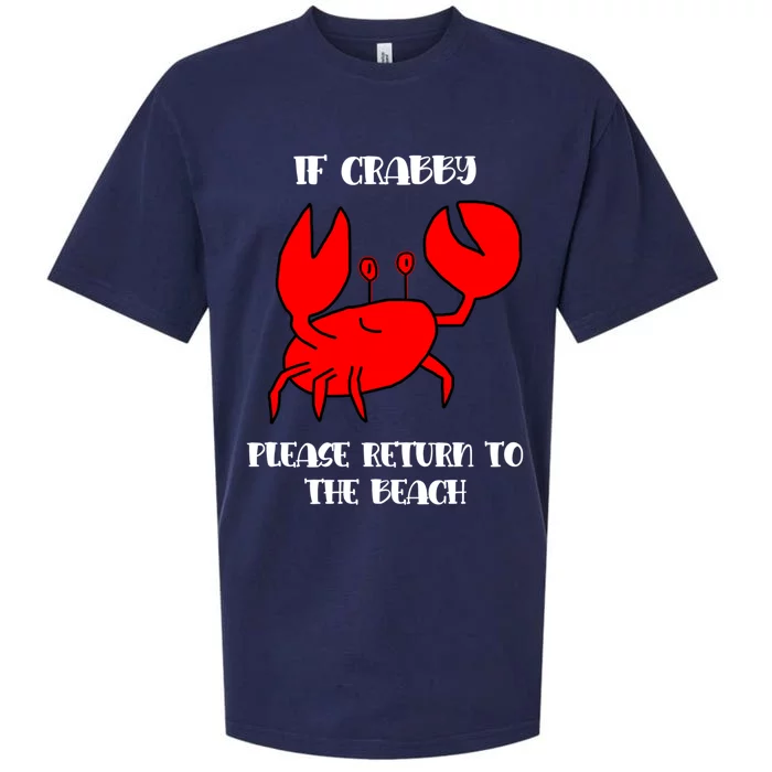 If Crabby Please Return To The Beach Funny Crab Gift Sueded Cloud Jersey T-Shirt