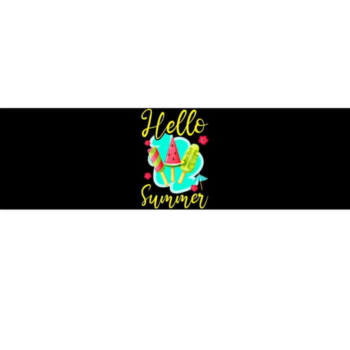 Ice Cream Popsicle Hello Summer Bumper Sticker