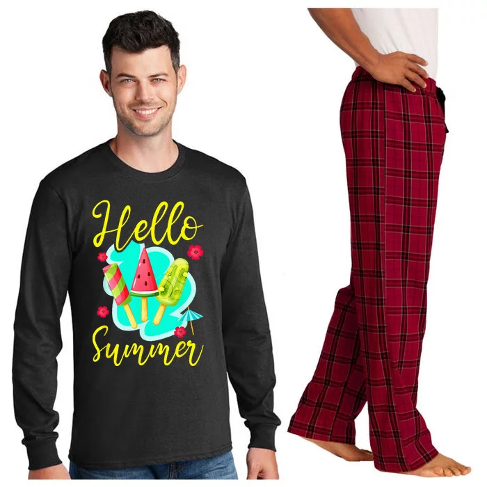 Ice Cream Popsicle Hello Summer Long Sleeve Pajama Set