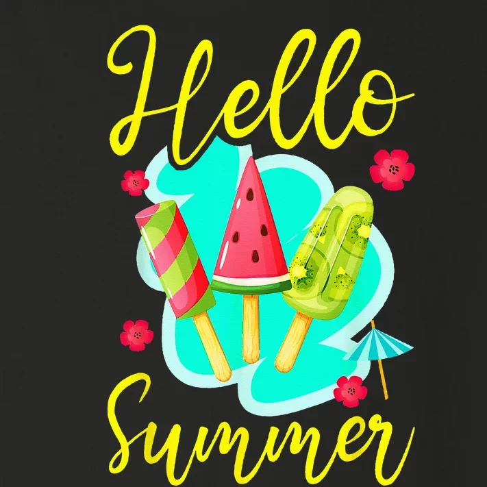 Ice Cream Popsicle Hello Summer Toddler Long Sleeve Shirt