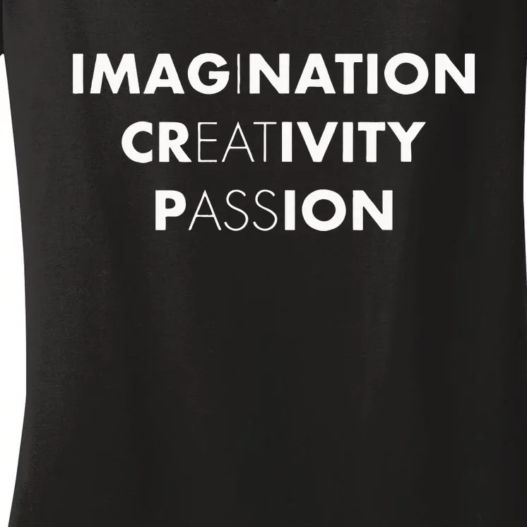 Imagination Creativity Passion I Eat Ass Funny Adult Pun Women's V-Neck T-Shirt