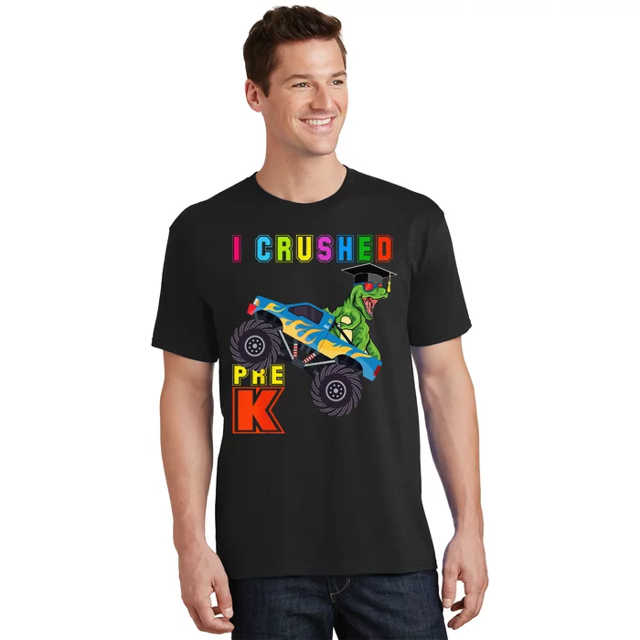 I Crushed PreK TRex Monster Truck Graduation Cap T-Shirt