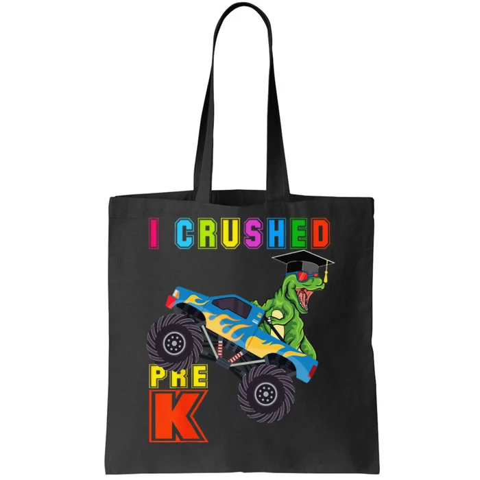 I Crushed PreK TRex Monster Truck Graduation Cap Tote Bag