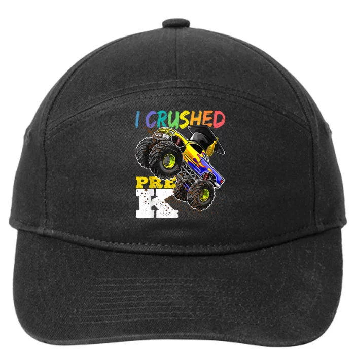 I Crushed Pre K Monster Truck Graduation Cap Tee Gift Boy 7-Panel Snapback Hat