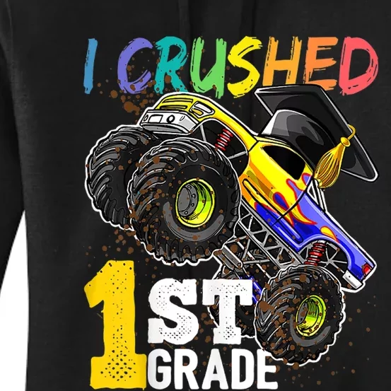 I Crushed Preschool Monster Truck Graduation Cap Gift Women's Pullover Hoodie