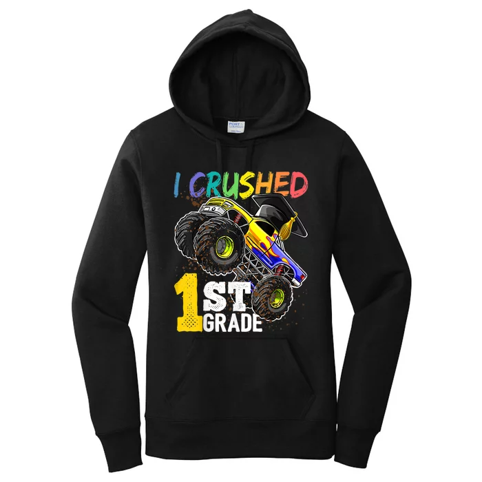 I Crushed Preschool Monster Truck Graduation Cap Gift Women's Pullover Hoodie