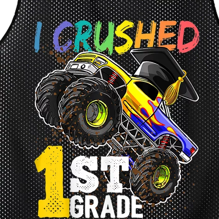 I Crushed Preschool Monster Truck Graduation Cap Gift Mesh Reversible Basketball Jersey Tank