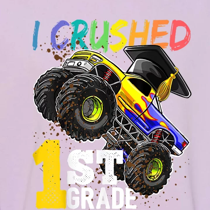 I Crushed Preschool Monster Truck Graduation Cap Gift Garment-Dyed Sweatshirt