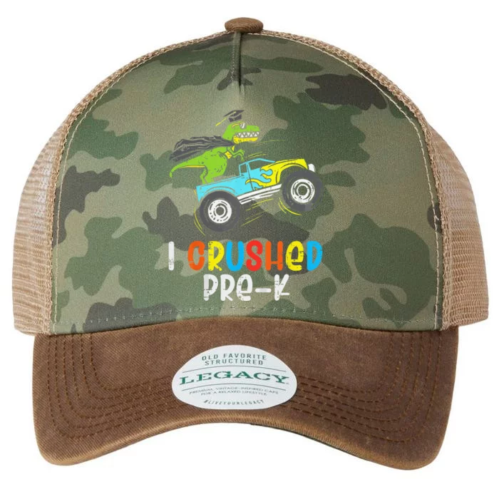 I Crushed PreK TRex Monster Truck Graduation Cap Legacy Tie Dye Trucker Hat