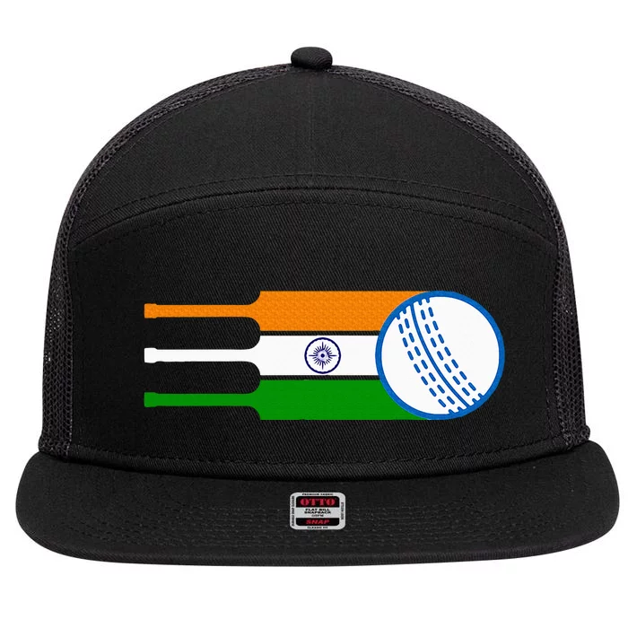 Indian Cricket Player Team Cricket Fans India Cricket 7 Panel Mesh Trucker Snapback Hat