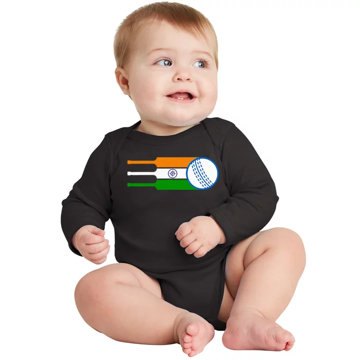 Indian Cricket Player Team Cricket Fans India Cricket Baby Long Sleeve Bodysuit