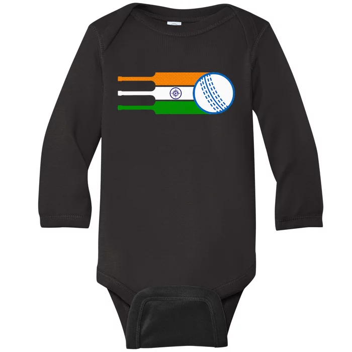 Indian Cricket Player Team Cricket Fans India Cricket Baby Long Sleeve Bodysuit