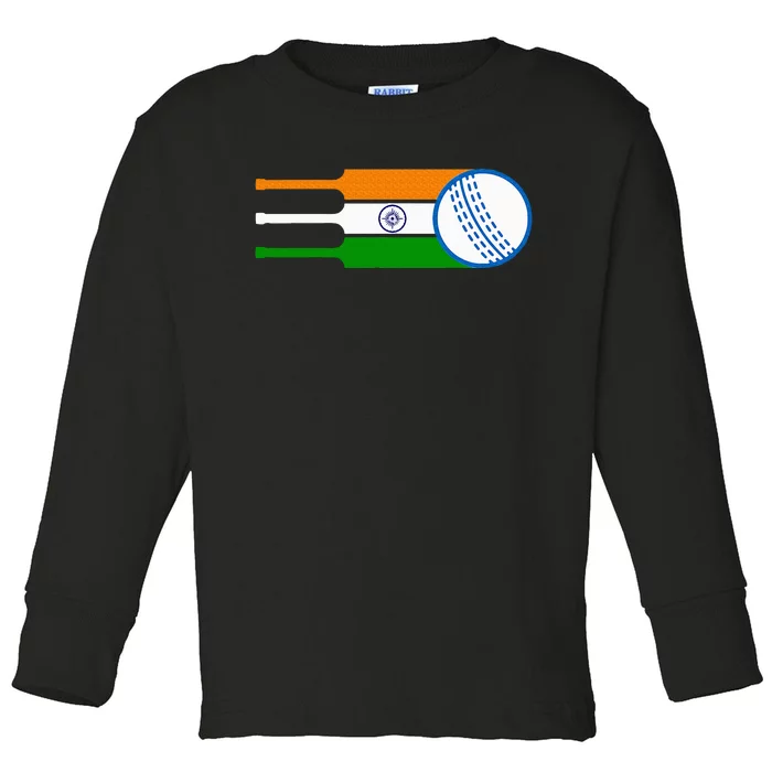 Indian Cricket Player Team Cricket Fans India Cricket Toddler Long Sleeve Shirt