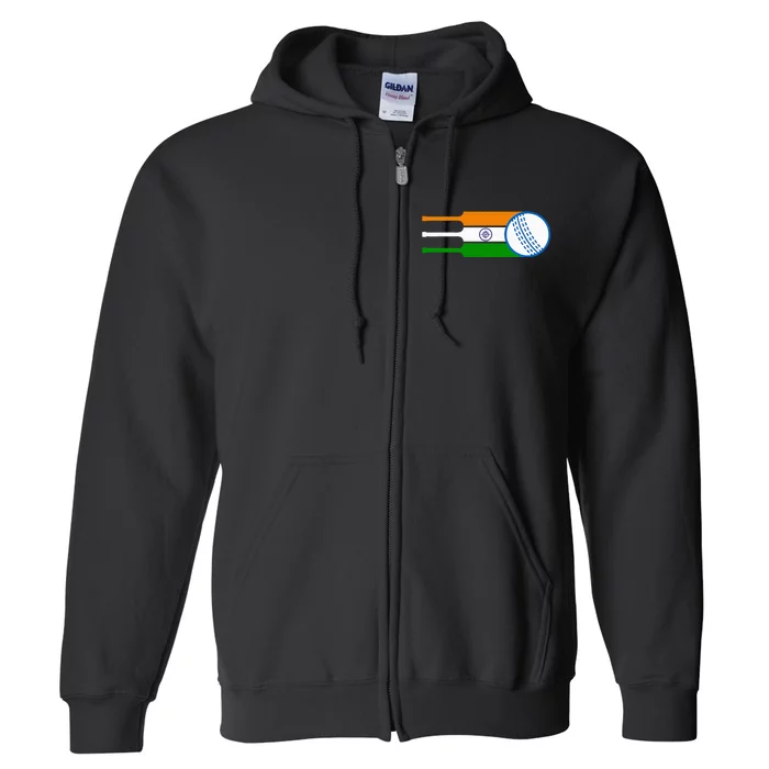 Indian Cricket Player Team Cricket Fans India Cricket Full Zip Hoodie