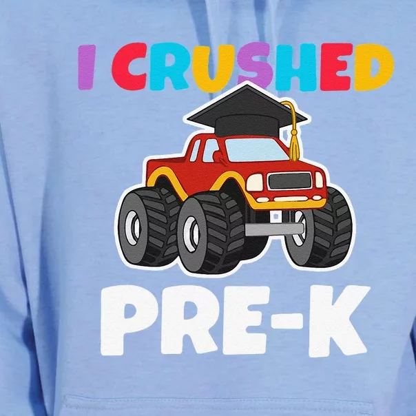 I Crushed PreK Monstertruck Graduate Preschool Graduation Unisex Surf Hoodie