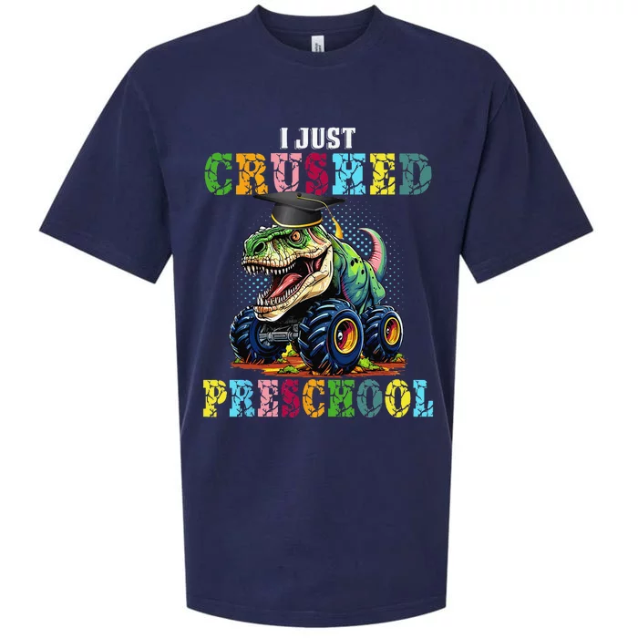 I Crushed Preschool Monster Truck Graduation Sueded Cloud Jersey T-Shirt