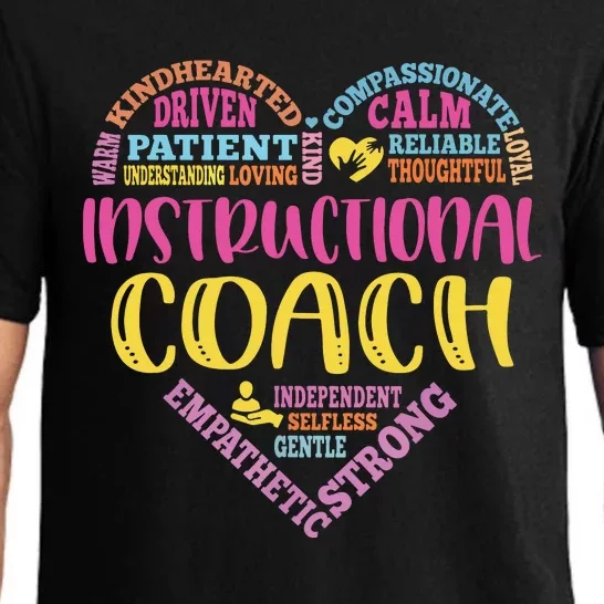 Instructional Coach Rainbow Heart Instructional Coach Gifts Pajama Set