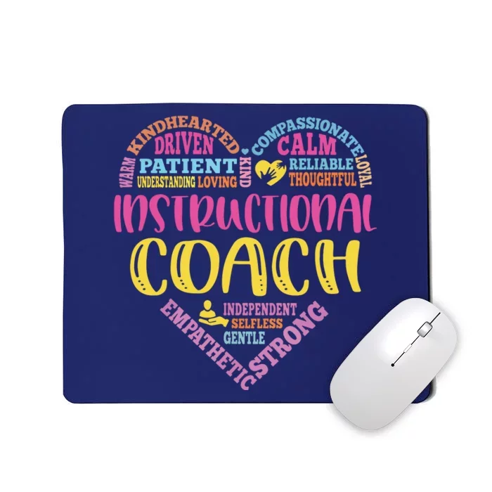 Instructional Coach Rainbow Heart Instructional Coach Gifts Mousepad