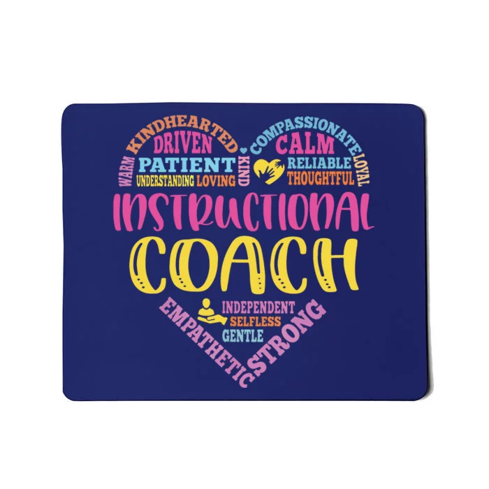 Instructional Coach Rainbow Heart Instructional Coach Gifts Mousepad