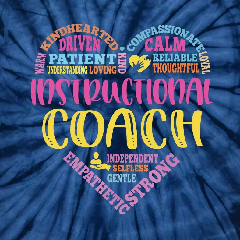 Instructional Coach Rainbow Heart Instructional Coach Gifts Tie-Dye T-Shirt