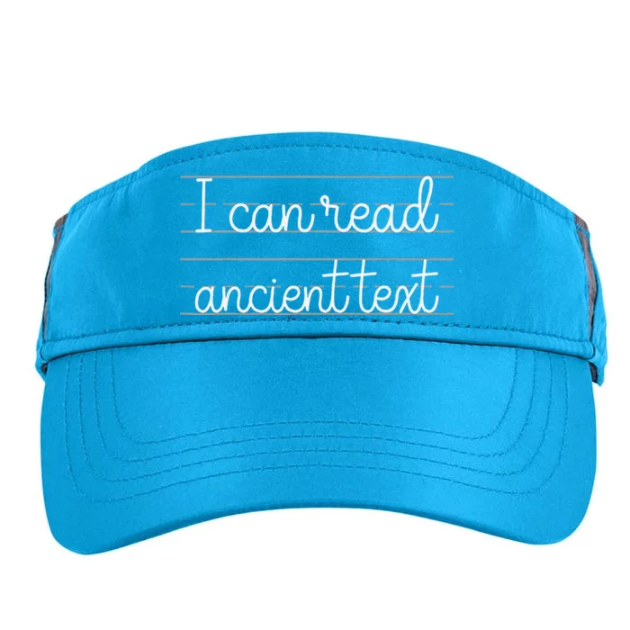 I Can Read Ancient Text Cute Handwriting White Ink Adult Drive Performance Visor