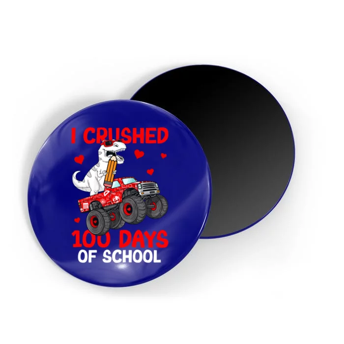 I Crushed Retro 100 Days Of School Dinosaur T Rex Smarter Great Gift Magnet