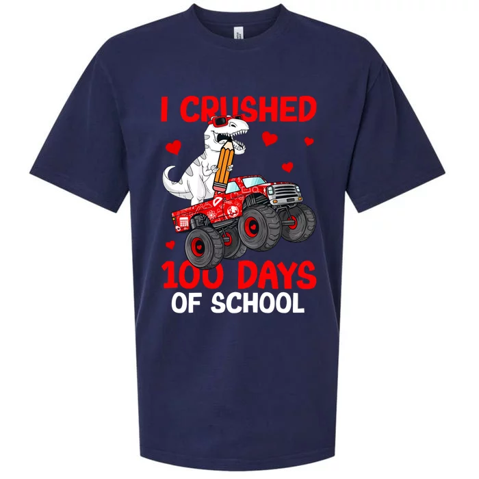 I Crushed Retro 100 Days Of School Dinosaur T Rex Smarter Great Gift Sueded Cloud Jersey T-Shirt