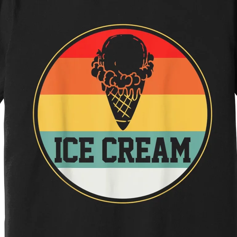 Ice Cream Retro Summer Treats Frozen Food Cone Premium T-Shirt