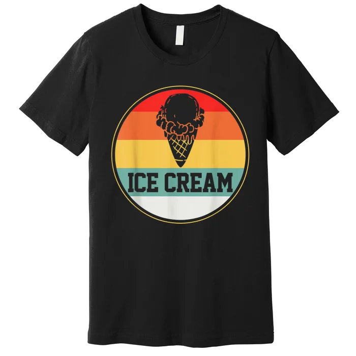 Ice Cream Retro Summer Treats Frozen Food Cone Premium T-Shirt