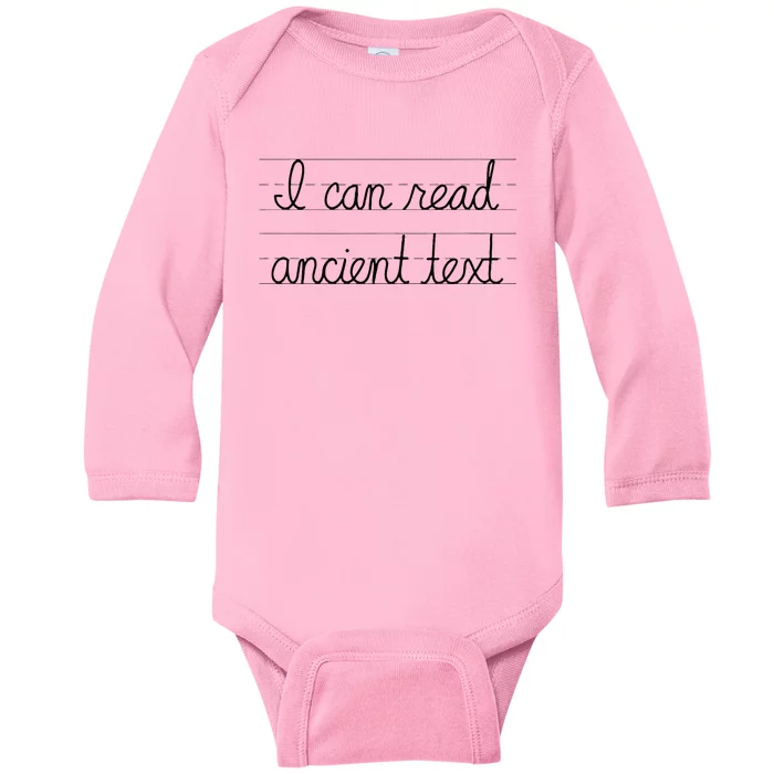 I Can Read Ancient Text Baby Long Sleeve Bodysuit