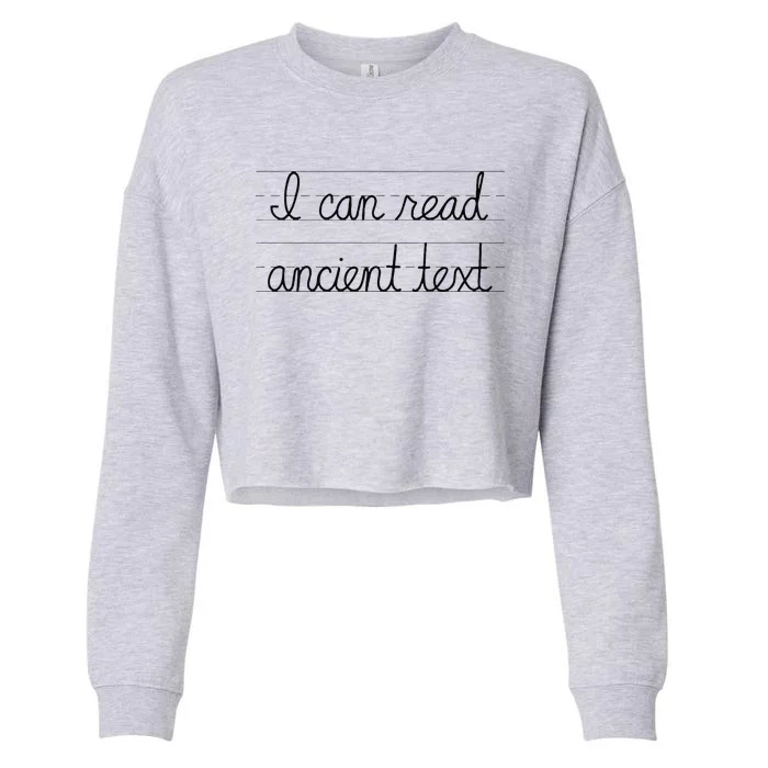 I Can Read Ancient Text Cropped Pullover Crew