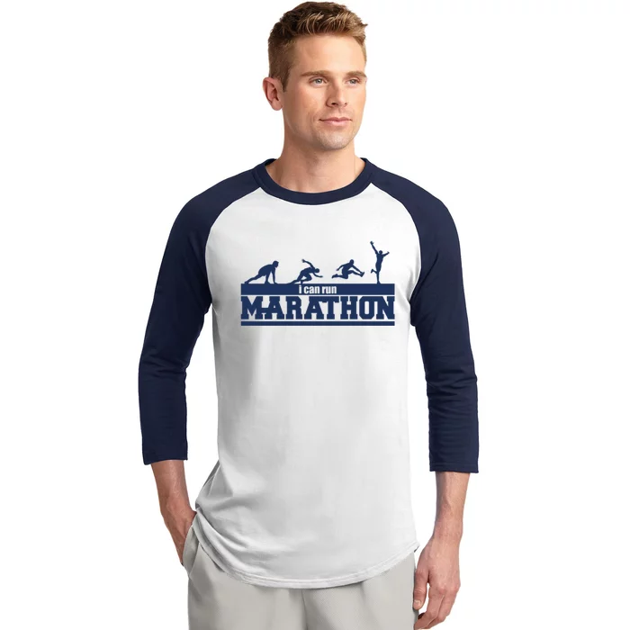 I Can Run Marathon Baseball Sleeve Shirt