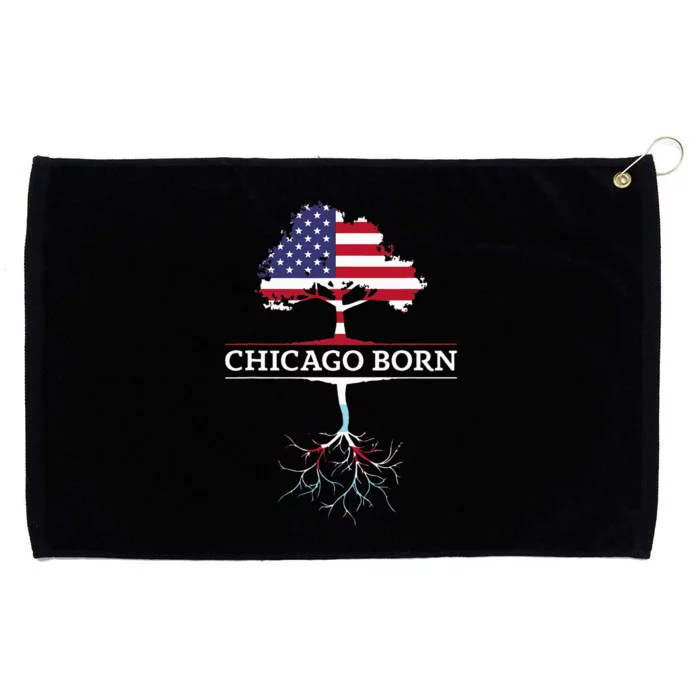 Illinois Chicago Roots Chicago Born Grommeted Golf Towel