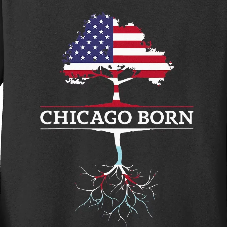 Illinois Chicago Roots Chicago Born Kids Long Sleeve Shirt