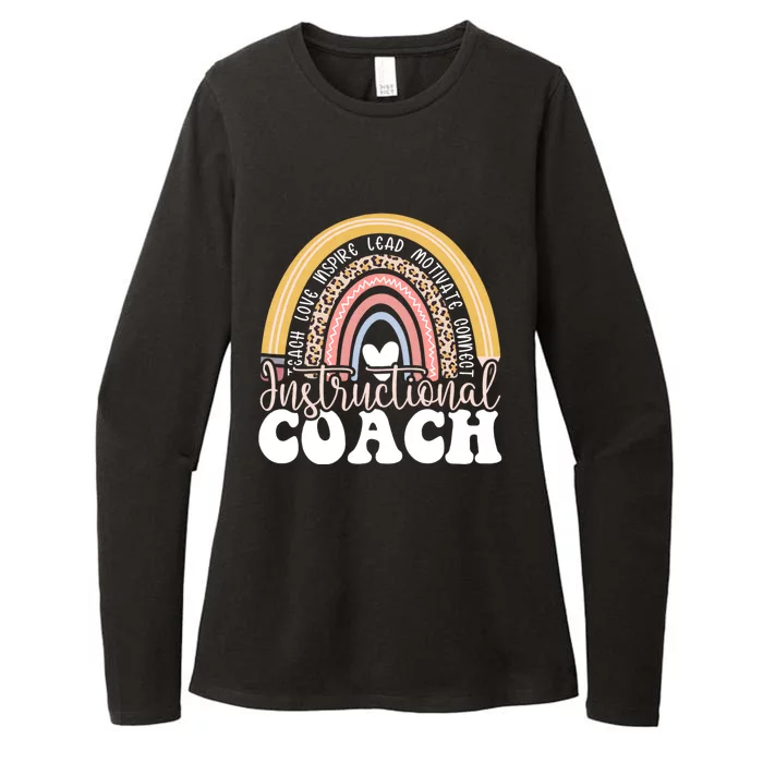 Instructional Coach Rainbow Leopard Academic Specialist Womens CVC Long Sleeve Shirt