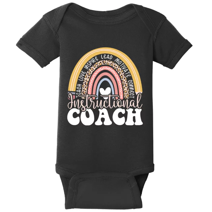 Instructional Coach Rainbow Leopard Academic Specialist Baby Bodysuit