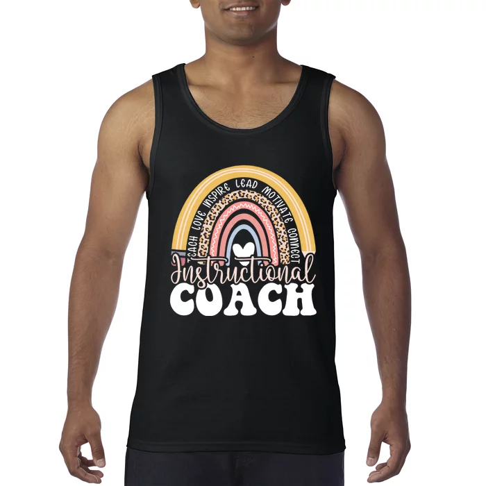 Instructional Coach Rainbow Leopard Academic Specialist Tank Top