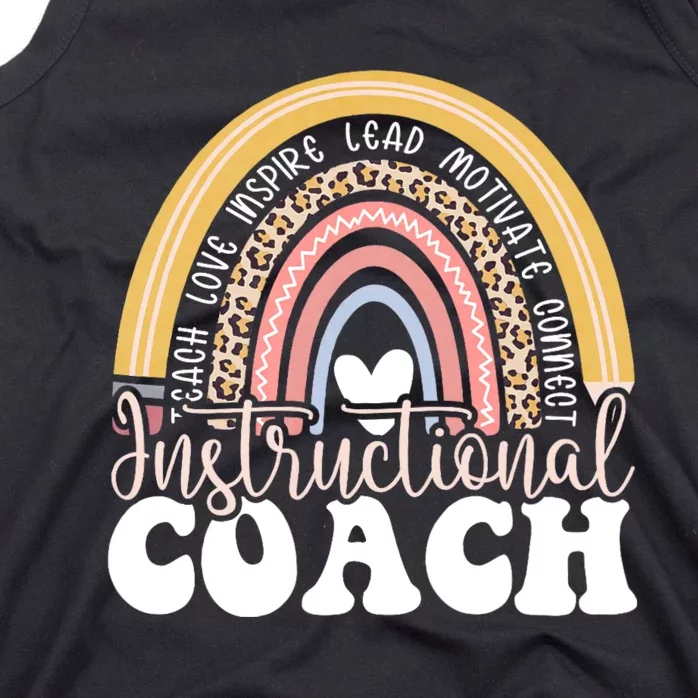 Instructional Coach Rainbow Leopard Academic Specialist Tank Top