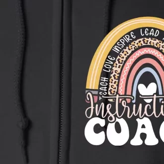 Instructional Coach Rainbow Leopard Academic Specialist Full Zip Hoodie