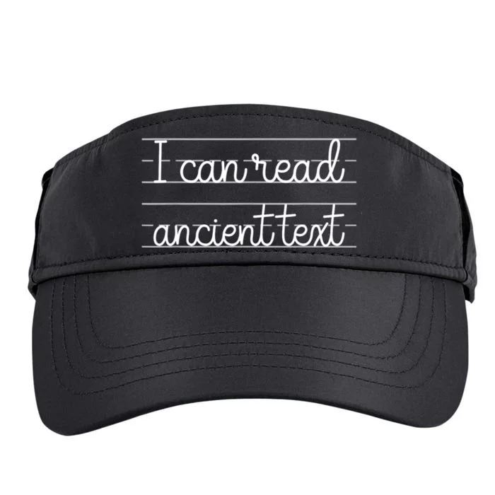 I Can Read Ancient Text Cute Handwriting White Ink Adult Drive Performance Visor