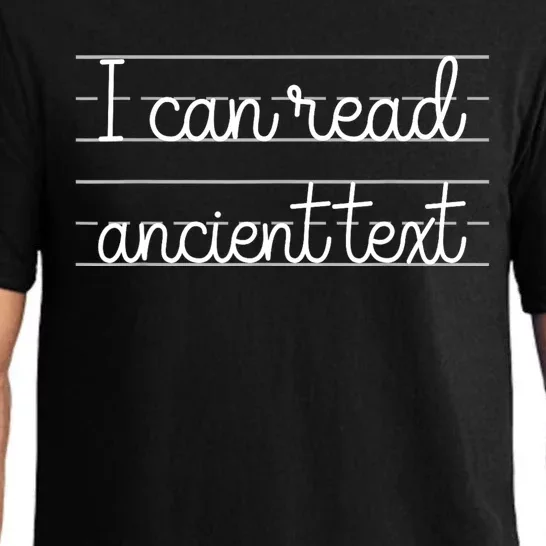 I Can Read Ancient Text Cute Handwriting White Ink Pajama Set