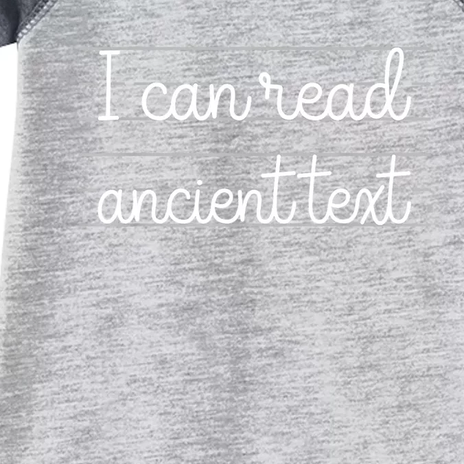 I Can Read Ancient Text Cute Handwriting White Ink Infant Baby Jersey Bodysuit