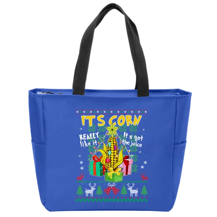 Its Corn Really Like It ItS Got The Juice Ugly Christmas Gift Zip Tote Bag