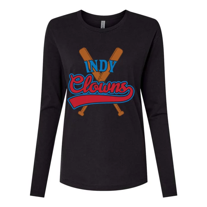 Indianapolis Clowns Retro Indy Baseball Fan Gift Idea Gift Womens Cotton Relaxed Long Sleeve T-Shirt