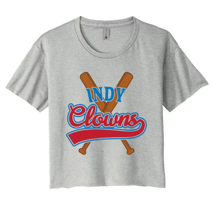 Indianapolis Clowns Retro Indy Baseball Fan Gift Idea Gift Women's Crop Top Tee